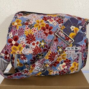 Ju Ju Be Blue Floral Diaper Messenger Bag